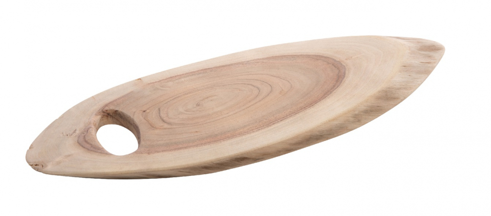 Akazien-Tablett mit Baumkante  oval, mit Griffloch natur, 45x15x2cm 19AK07