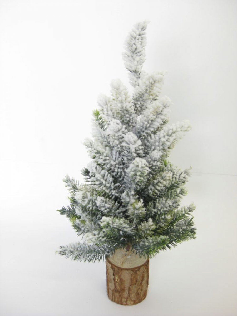 Tannenbaum H29cm mit Fuss beschneit gruen 380079-42