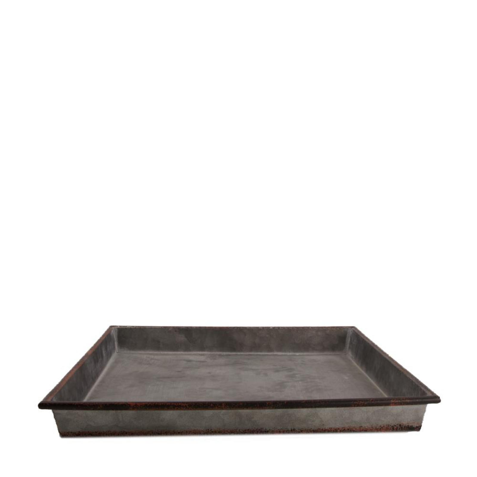 Metall-Tablett zink-antik imitiert 38x38x4.5cm 50260-528