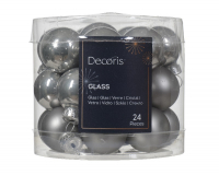 Mini-Glaskugeln gl./matt ca. 2.5cm marmor-grau 24 Stck 010630