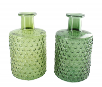 Glas-Vase 2-sort. mix-gruen 12x12x21cm 107932