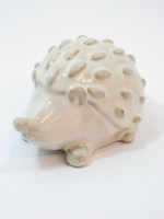 Keramik-Igel, 12,5x8,5x8cm, glasiert cremeweiss 612444-12